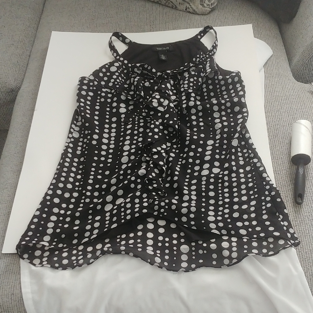 Black House White Market Polka Dot Women's Top Fully Lined - Picture 5 of 11